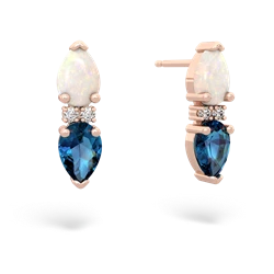 Opal Bowtie Drop 14K Rose Gold earrings E0865