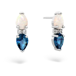 Opal Bowtie Drop 14K White Gold earrings E0865