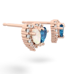 Opal Halo 14K Rose Gold earrings E7008