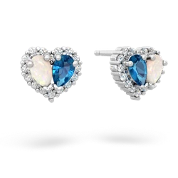 Opal Halo 14K White Gold earrings E7008