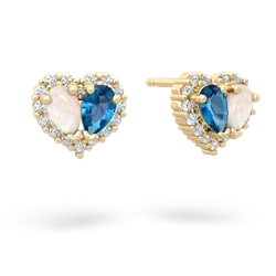 Opal Halo 14K Yellow Gold earrings E7008