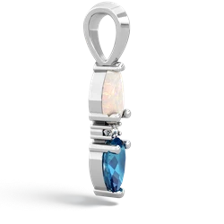 Opal Bowtie Drop 14K White Gold pendant P0865