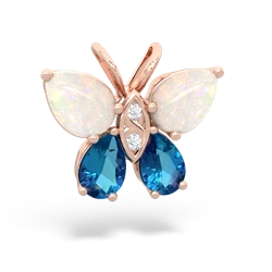 Opal Butterfly 14K Rose Gold pendant P2215