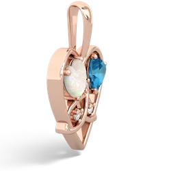 Opal Celtic Trinity Heart 14K Rose Gold pendant P5331