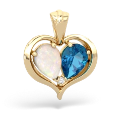 Opal Two Become One 14K Yellow Gold pendant P5330