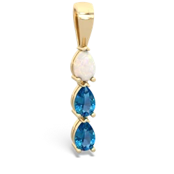 Opal Dew Drops 14K Yellow Gold pendant P2251