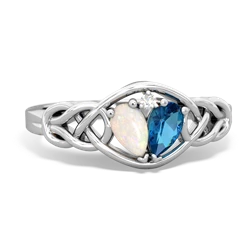 Opal Celtic Love Knot 14K White Gold ring R5420