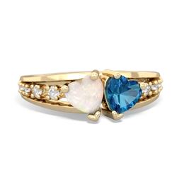 Opal Heart To Heart 14K Yellow Gold ring R3342