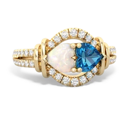 Opal Art-Deco Keepsake 14K Yellow Gold ring R5630