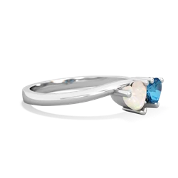 Opal Sweethearts 14K White Gold ring R5260