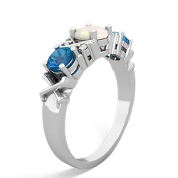 Opal Hugs And Kisses 14K White Gold ring R5016