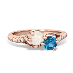 Opal Infinity Pave Two Stone 14K Rose Gold ring R5285