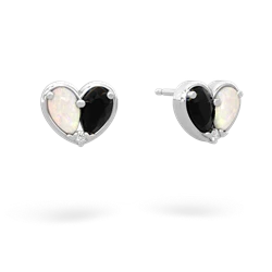 Opal 'Our Heart' 14K White Gold earrings E5072