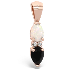 Opal Bowtie Drop 14K Rose Gold pendant P0865