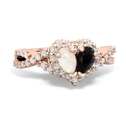 Opal Diamond Twist 'One Heart' 14K Rose Gold ring R2640HRT