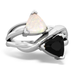 Opal Split Band Swirl 14K White Gold ring R2341