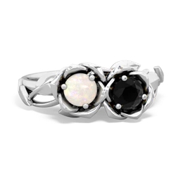 Opal Rose Garden 14K White Gold ring R5510