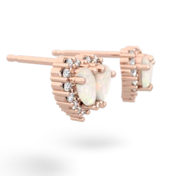 Opal Halo 14K Rose Gold earrings E7008