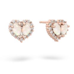 Opal Halo 14K Rose Gold earrings E7008