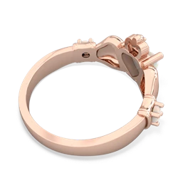 Aquamarine Claddagh Keepsake 14K Rose Gold ring R5245