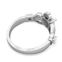 Onyx Claddagh Keepsake 14K White Gold ring R5245