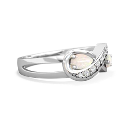 Opal Diamond Infinity 14K White Gold ring R5390