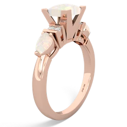 Lab Pink Sapphire 6Mm Princess Eternal Embrace Engagement 14K Rose Gold ring C2002