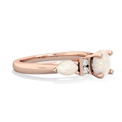 Turquoise 6Mm Round Eternal Embrace Engagement 14K Rose Gold ring R2005