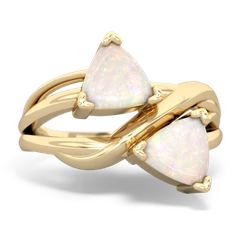 Opal Split Band Swirl 14K Yellow Gold ring R2341