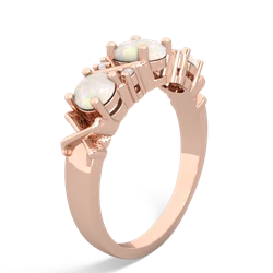 White Topaz Hugs And Kisses 14K Rose Gold ring R5016