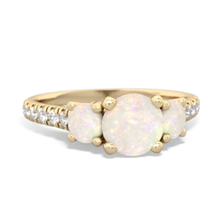 Lab Pink Sapphire Pave Trellis 14K Yellow Gold ring R5500