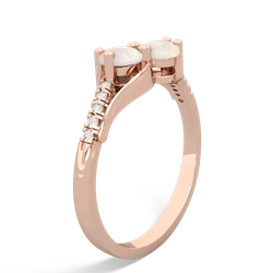 Opal Infinity Pave Two Stone 14K Rose Gold ring R5285