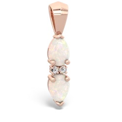 Opal Bowtie Drop 14K Rose Gold pendant P0865