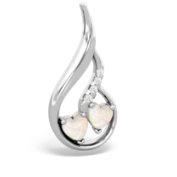 Opal Keepsake Curves 14K White Gold pendant P5450