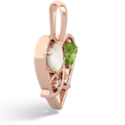 Opal Celtic Trinity Heart 14K Rose Gold pendant P5331