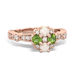 Opal Sparkling Tiara Cluster 14K Rose Gold ring R26293RD