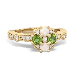 Opal Sparkling Tiara Cluster 14K Yellow Gold ring R26293RD