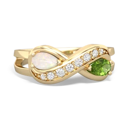 Opal Diamond Infinity 14K Yellow Gold ring R5390