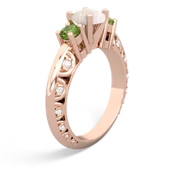 Opal Art Deco Eternal Embrace Engagement 14K Rose Gold ring C2003