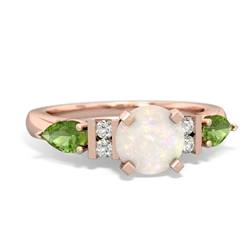 Opal 6Mm Round Eternal Embrace Engagement 14K Rose Gold ring R2005