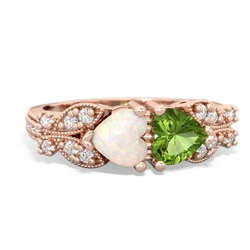 Opal Diamond Butterflies 14K Rose Gold ring R5601