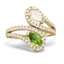 Opal Diamond Dazzler 14K Yellow Gold ring R3000