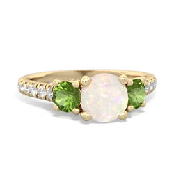 Opal Pave Trellis 14K Yellow Gold ring R5500