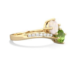 Opal Channel Set Two Stone 14K Yellow Gold ring R5303