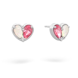 Opal 'Our Heart' 14K White Gold earrings E5072