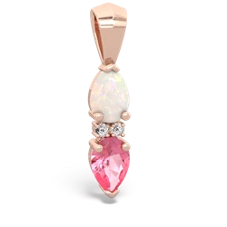 Opal Bowtie Drop 14K Rose Gold pendant P0865