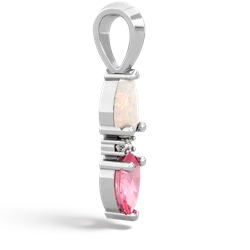 Opal Bowtie Drop 14K White Gold pendant P0865