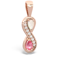 Opal Diamond Infinity 14K Rose Gold pendant P5390