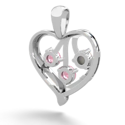 Opal Glowing Heart 14K White Gold pendant P2233