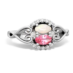 Opal Love Nest 14K White Gold ring R5860